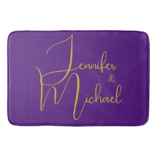 Tapis De Bain Mariage Moderne Minimaliste Plain Calligraphie Nom