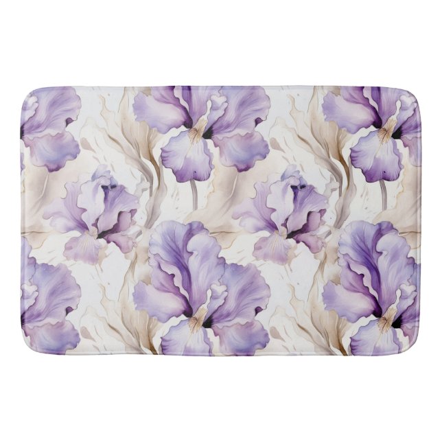 Tapis De Bain Mariage Romantique Fleurie d'Iris Violet (Devant)