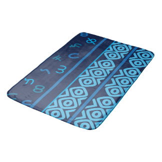 Tapis De Bain Marine avec Motif éthiopien Turquoise pâle