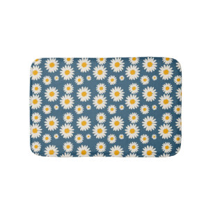 Tapis De Bain Marine Daisy Floral Bohemian Botanical Motif