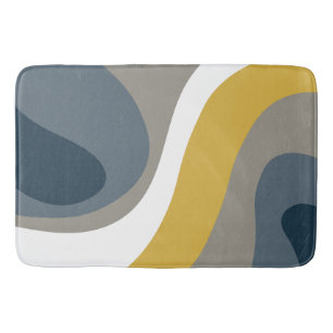 Tapis De Bain Marine Super rétro les années 70, moutarde, gris