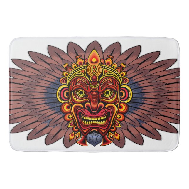 Tapis De Bain Masque rituel du roi guerrier tribal (Devant)