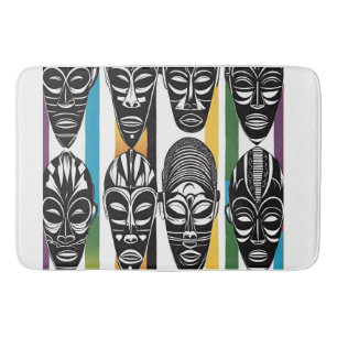 Tapis De Bain Masques faciaux Tribal Africain