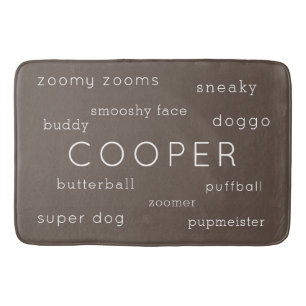 Tapis De Bain Mat à Chien Plat Doux Nom personnalisé + Pseudo