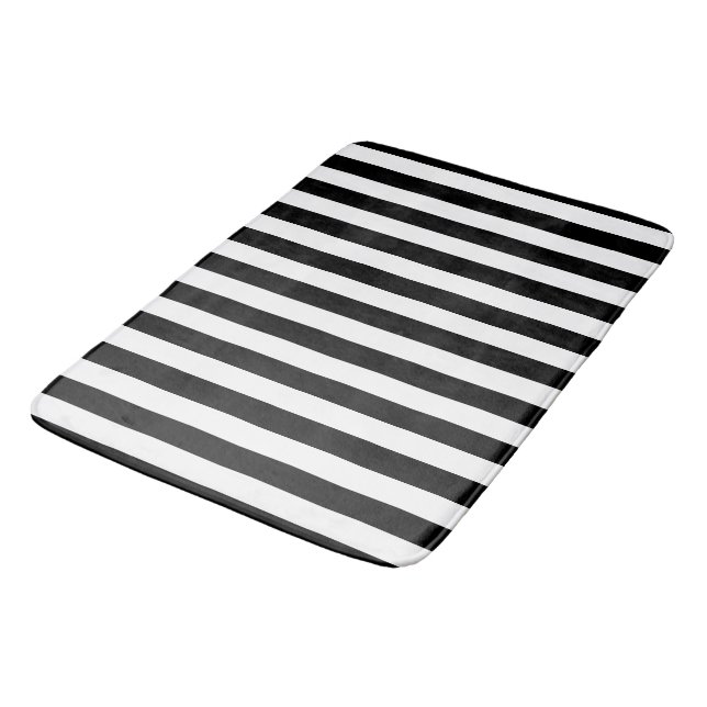 Tapis De Bain Mat Bain Blanc Noir (Angle)