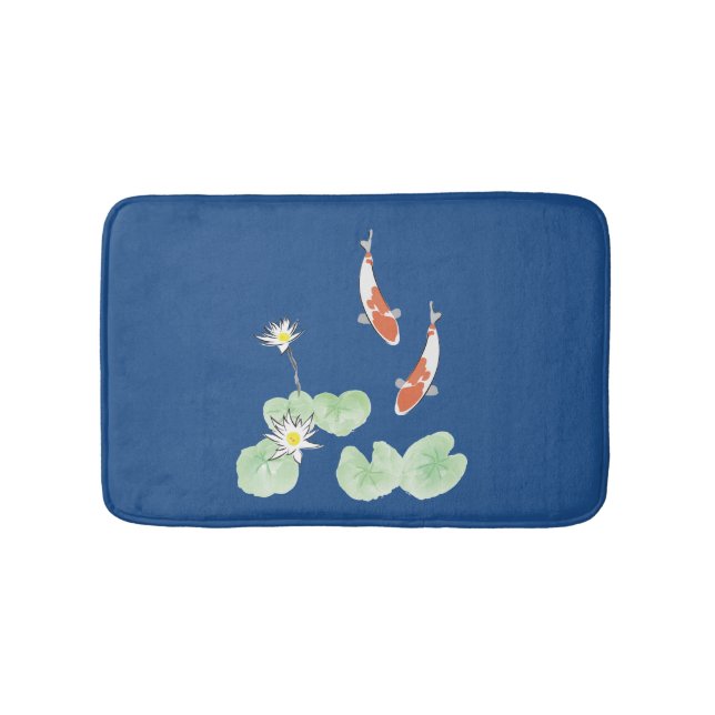 Tapis De Bain Mat Bleu Bath de Koi Pond (Devant)