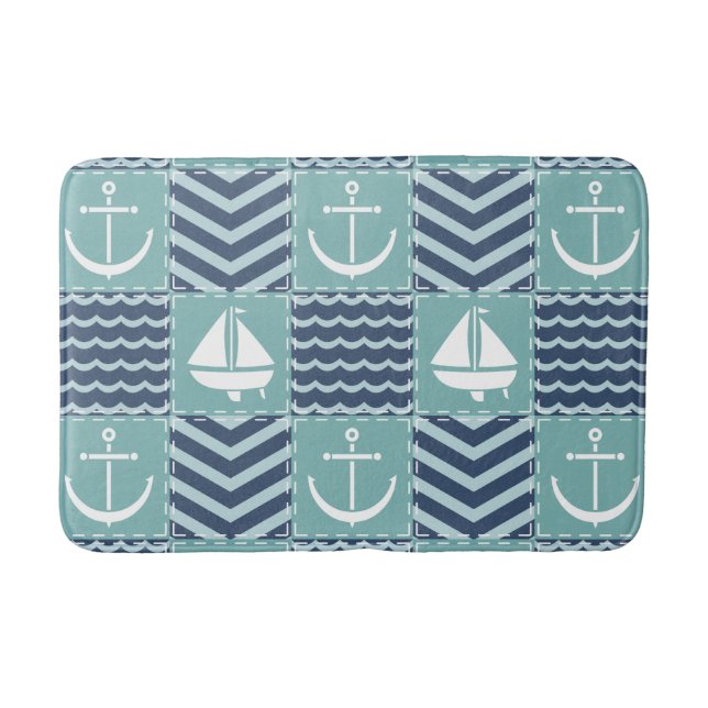 Tapis De Bain Mat de bain à courtepointe nautique (Devant)