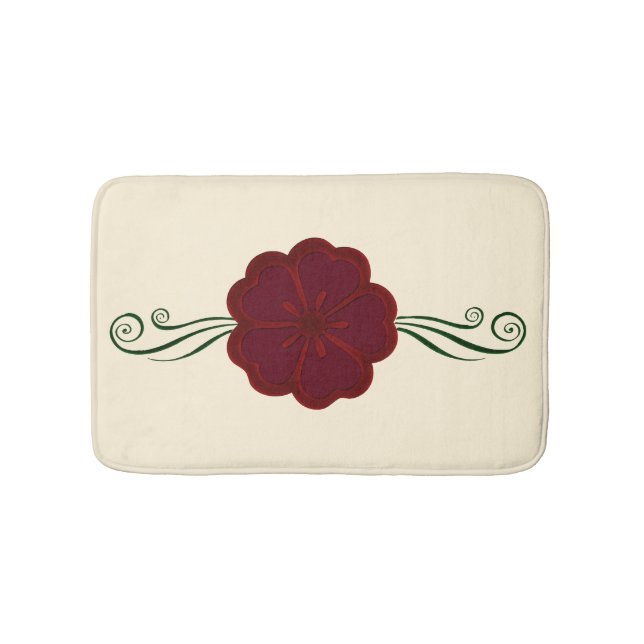 Tapis De Bain Mat de bain à fleur rouge (Devant)