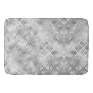 Tapis De Bain Mat de bain Abstrait géométrique gris argent
