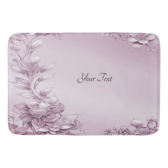 Tapis De Bain Mat de bain de feuillage rose (Devant)