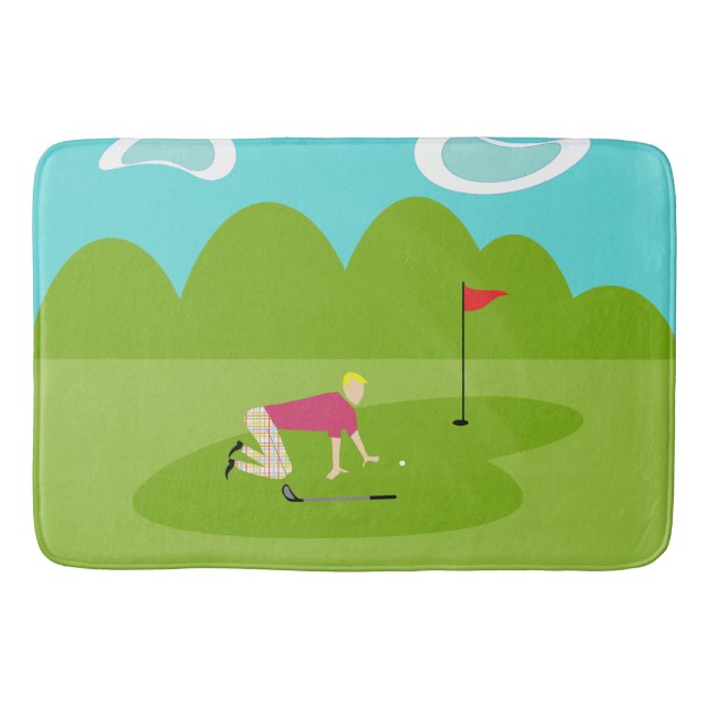 Tapis De Bain Mat de bain de Golfer Retro (Devant)