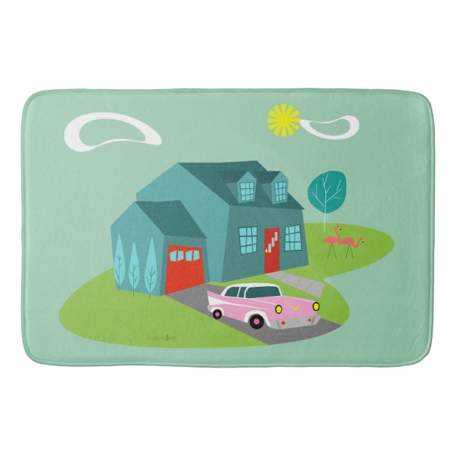 Tapis De Bain Mat de bain de la maison rétro (Devant)