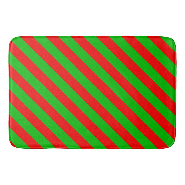 Tapis De Bain Mat de bain de Noël/Grandes rouges et vertes (Devant)