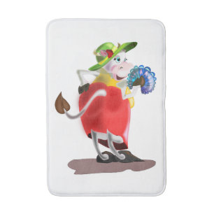 Tapis De Bain Mat de bain de vache moderne - Vos couleurs - Text