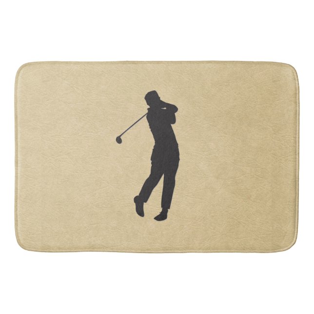 Tapis De Bain Mat de bain en cuir tan (Devant)