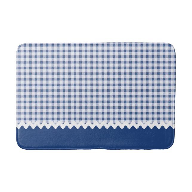 Tapis De Bain Mat de bain En vichy bleu (Devant)