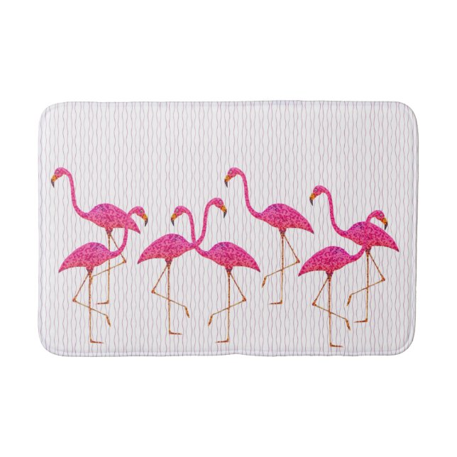 Tapis De Bain Mat de bain Flamants roses roses (Devant)