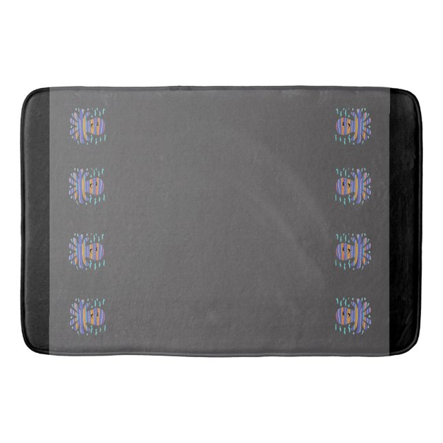 Tapis De Bain Mat de bain gris octopus souriant (Devant)