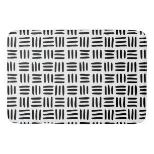 Tapis De Bain Mat de bain monochromatique noir et blanc en panie