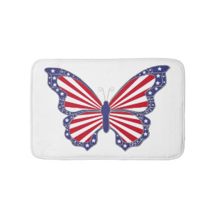 Tapis De Bain Mat de bain papillon patriotique