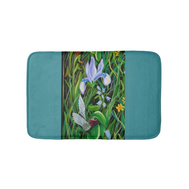 Tapis De Bain Mat de bain pour colibris bleu (Devant)