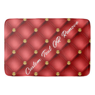 Tapis De Bain Mat de bain rouge or avec texte personnalisé
