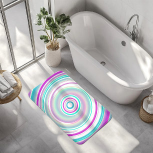 Tapis De Bain Mat de bain Turquoise Abstrait pourpre