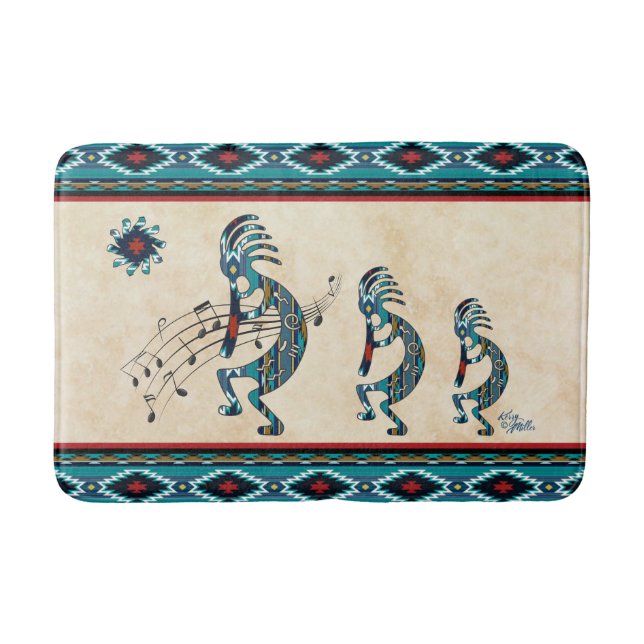 Tapis De Bain Mat de bain Turquoise Kokopelli (Devant)