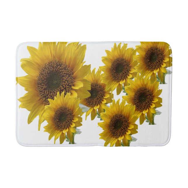 Tapis De Bain Mat de chauve-souris moyen de tournesol blanc (Devant)