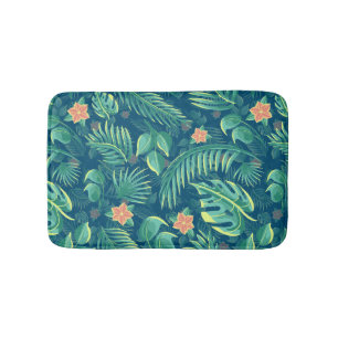 Tapis De Bain Mat Motif de bain de Foilage Tropical
