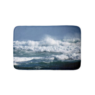 Tapis De Bain matelas bleu à thème d'eau