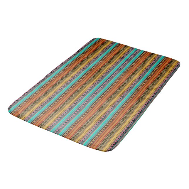 Tapis De Bain Matelas de bain à rayures aztèques (Angle)