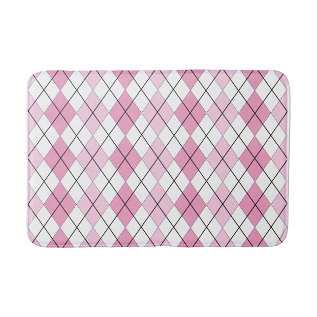 Tapis De Bain Matelas de Jacquard rose et blanc (Devant)