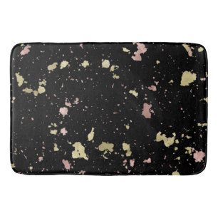 Tapis De Bain Matte Gold et Rose Gold Flakes Noir