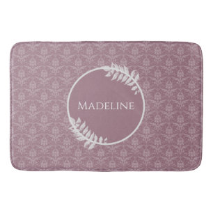 Tapis De Bain Mauve Elegant Damask That de bain personnalisé