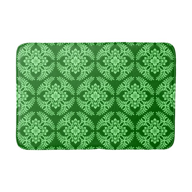 Tapis De Bain Médaillon japonais Motif, Dark Jade Green (Devant)