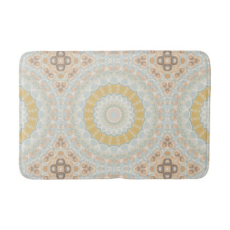 Tapis De Bain Médaillon Mandala en jaune, bleu et orange