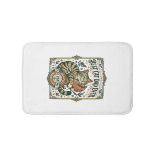 Tapis De Bain Meilleur Papa Chat Maman Papa Parent Vintage Vecto