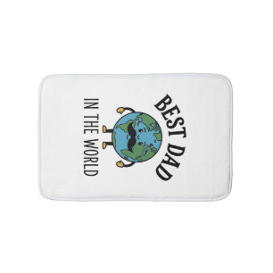 Tapis De Bain Meilleur Papa du Monde Earth Moustache Shirt Desig