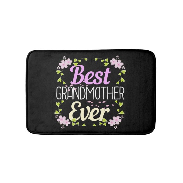 Tapis De Bain Meilleure grand-mère jamais - Rose Floral (Devant)