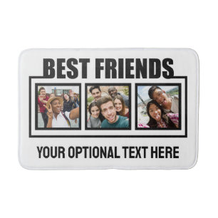 Tapis De Bain Meilleurs amis photos personnalisées, texte et cou