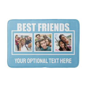 Tapis De Bain Meilleurs amis photos personnalisées, texte et cou