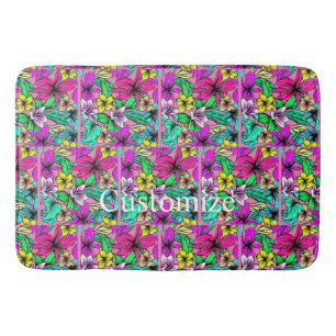 Tapis De Bain Mélange de fleurs tropicales Thunder_Cove