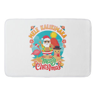 Tapis De Bain Mele Kalikimaka pour un Noël hawaïen brillant