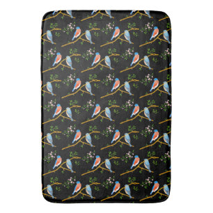 Tapis De Bain Merles Bleus