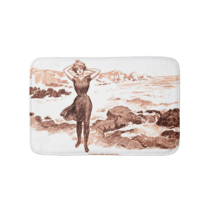 Tapis De Bain Mermaid Beach Gibson Girl Victorian Antique
