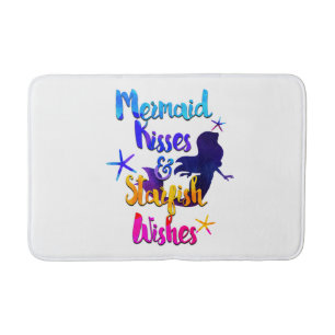 Tapis De Bain Mermaid Kisses & Starfish Wives Aquarelle plage