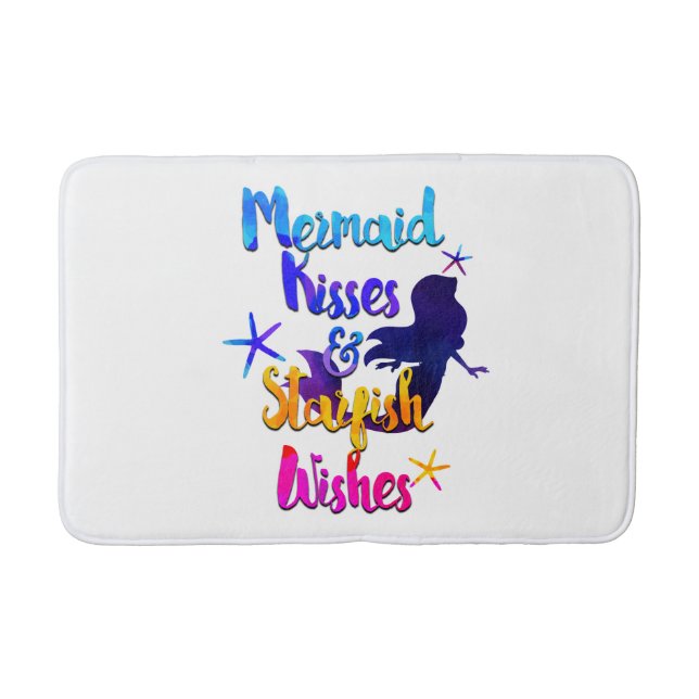 Tapis De Bain Mermaid Kisses & Starfish Wives Aquarelle plage (Devant)