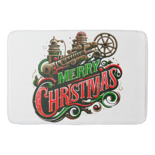 Tapis De Bain Merry Christmas steampunk