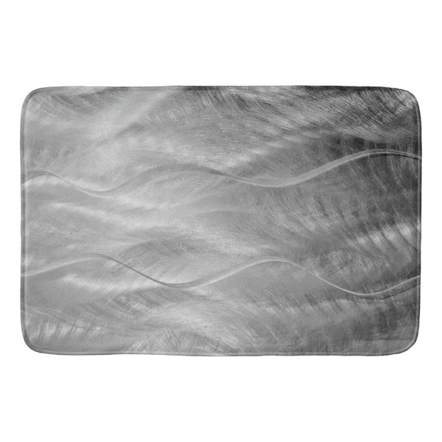 Tapis De Bain Métal brossé argenté Abstrait (Devant)